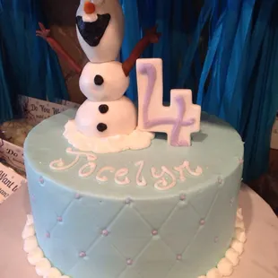 Frozen birthday cake!!   It was beautiful! Loved the shimmer it had on it too.