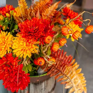 a bunch of flowers