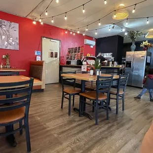 the inside of a restaurant