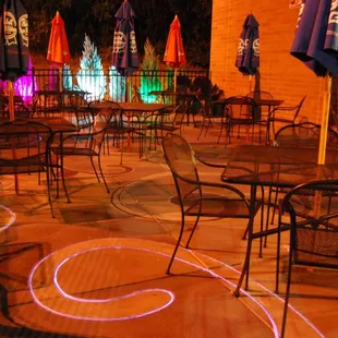 tables and umbrellas