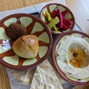 Hummus, Falafel and Spinach Pie