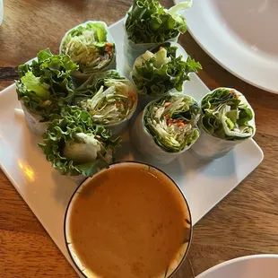 Spring rolls. On point and their peanut sauce is delish!