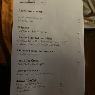 menu