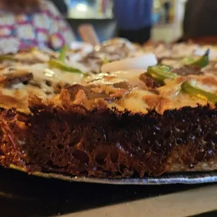Thick pan pizza is amazing