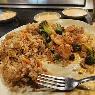 Rice and shrimp