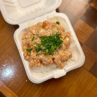 Spicy Maui Maui with Salmon.