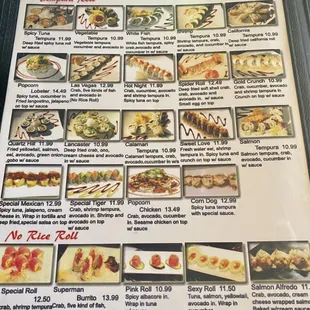 No rice rolls at the bottom.