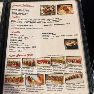 ramen and noodles, menu