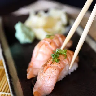 Salmon Toro (Lightly torched to bring out the flavor)