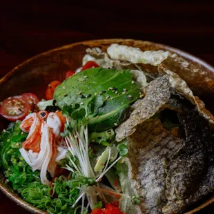 Salmon Skin Salad