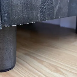 Legs of buffet cut and finished