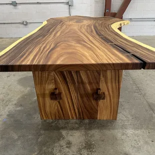 Live edge monkeypod dining table