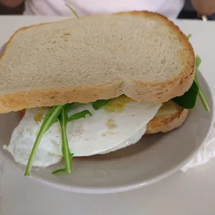 Green sandwich on toast