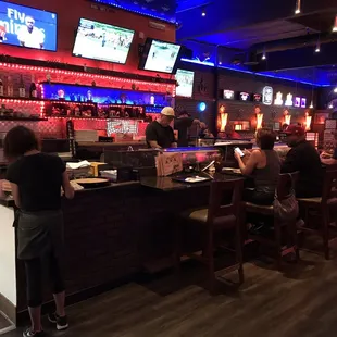 interior, sushi and sashimi