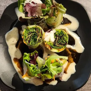Fresh garden rolls with shrimp