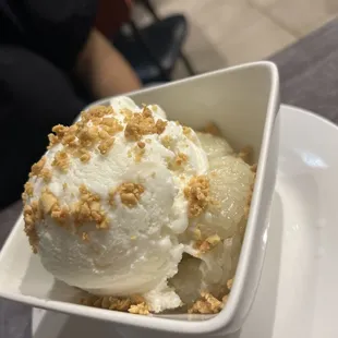 Sweet Sticky Rice with Coconut Ice Cream