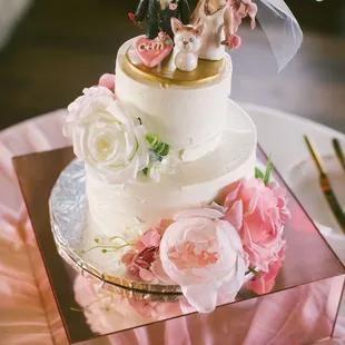 Strawberry Shortcake two-tiered Wedding Cake