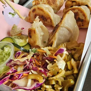 Closeup of dumplings