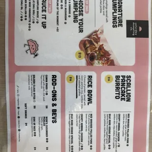 menu