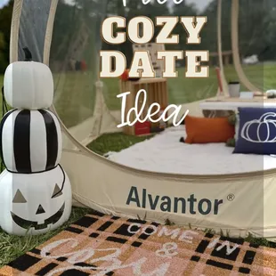 We offer a cozy bubble tent for fall and winter!