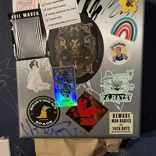 Typical bathroom stickers