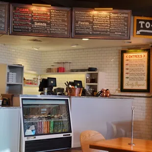 the menus on the wall above the counter