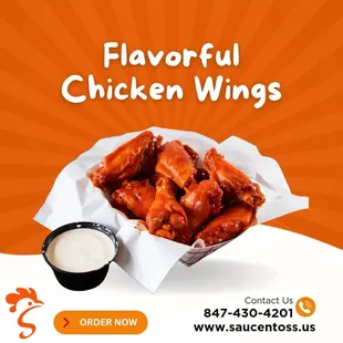 a basket of chicken wings