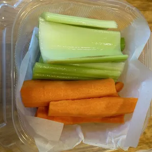 Veggie sticks. Fresh and generous.