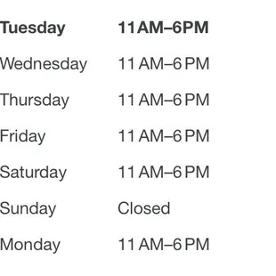 The hours for this location. Posted 03/28/23