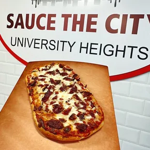 HALAL PIZZA BEEF BACON ROASTED ONIONS &amp; CHEESE