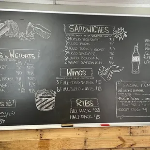 The menu board
