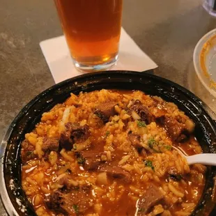 Brisket Birria Chili and Kinkaider Salted Caramel Peanut Butter Amber