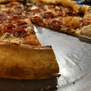 Pepperoni and Bacon Texas Crust.