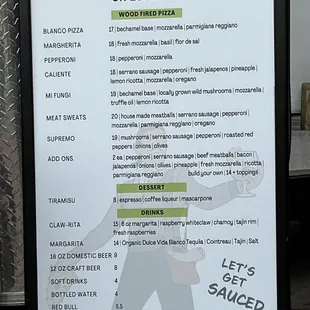 Menu Feb 2023- much more limited than before