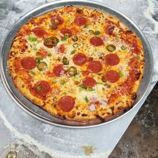 a pepperoni pizza