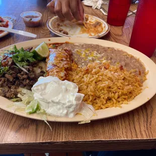 Taco &amp; enchilada plate