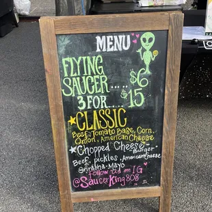 a menu for a restaurant