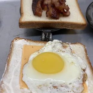 Start your day with Bacon egg &amp; cheese saucer for breakfast!