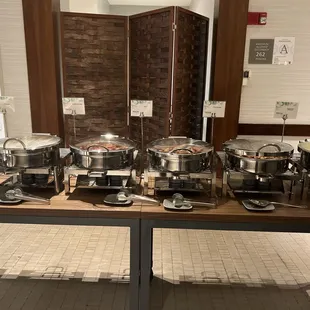 a table with a variety of food items on it