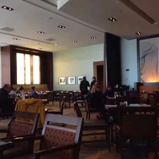 Inside. Rather empty near end of lunch.