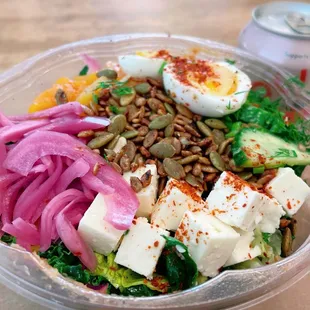 Awake Salad and OLIPOP Strawberry Vanilla