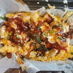 Street fries. Price is under $6.00.