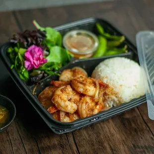 Saucy Oakland Lunch Bento Set Garlic Shrimp
