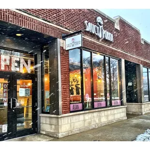 Saucy Parka ! 55th St Hyde Park. Fusion Asian Cuisine. Pretty Good Staff ! Great Simple Order from Website! Dine In Pickup Delivery! Cool!