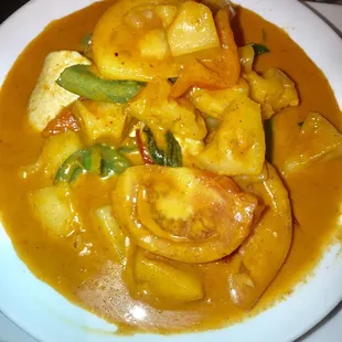 Pineapple curry with chicken, my sister loved it
