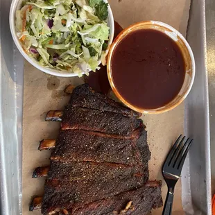 Ribs and Saucy's Slaw