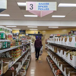 neat and clearly labelled aisles