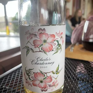 a bottle of chardonnay