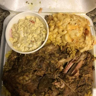 Cuban turkey wings, Mac and potato salad