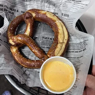 Pretzel with beer cheese